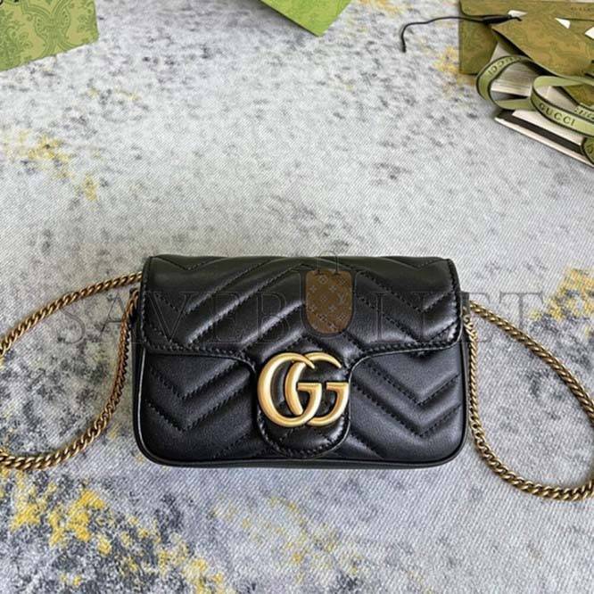 g*u*i marmont matelasse leather S*per mini bag 476433 (19.5*10.2*5.1cm)